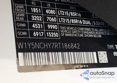 2024 Mercedes-Benz Sprinter 3500 High Roof 4-Cyl Diesel Ho from USA, damaged, VIN W1Y5NCHY7RT186842